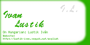 ivan lustik business card